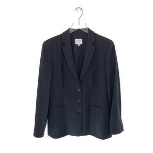 Armani Collezioni Blazer Women's Black Career Office Preppy Academia Wool Size 4
